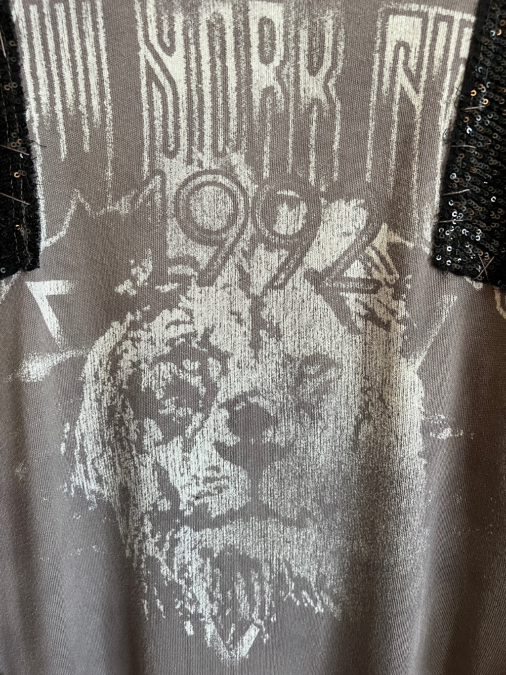 We the free by Free people grey oversized Small black sequence sleeve shirt - Picture 5 of 12